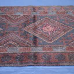Baluchi Rug Runner 2x8.7 Ft, Antique Afghan Tribal Hallway Dark Wool Runner, Boho Kitchen Geometric Entryway Rug, Vintage Area - thumbnail 4