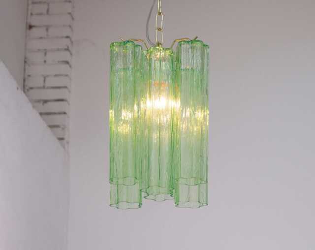 Murano Suspension Tronchi ??25 cm - Green Glass Hand-Blown Italy Pendant Lighting - image 1