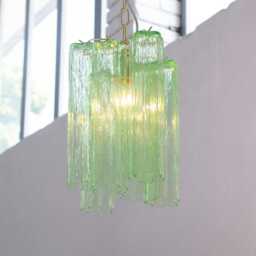 Murano Suspension Tronchi ??25 cm - Green Glass Hand-Blown Italy Pendant Lighting - thumbnail 3