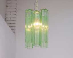 Murano Suspension Tronchi ??25 cm - Green Glass Hand-Blown Italy Pendant Lighting - thumbnail 1