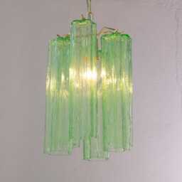 Murano Suspension Tronchi ??25 cm - Green Glass Hand-Blown Italy Pendant Lighting - thumbnail 4