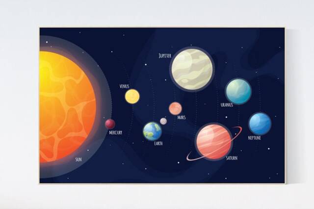 Solar System Nursery Print Space Themed Wall Art - image 1