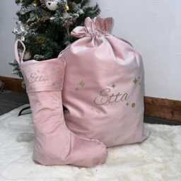 Personalised Velvet Santa Sack, Christmas Stocking, Gift Bag, Sack - thumbnail 3