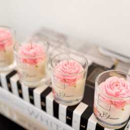 Peony Candle -Birthday Gift - Coco Soy Wax Votive Flower Cotton Wick 90G Luxury Boxed - thumbnail 4