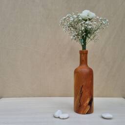 Handmade Cherry Wood Vase - Rustic Wooden Bud Vase, Minimalist Decor - thumbnail 2