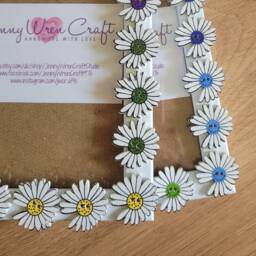 Wooden Daisy Rainbow Button Photo Frame 4 X 6 Inches - thumbnail 1