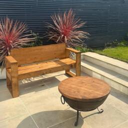 Rustic Wood Cover For Bbq, Grill Or Fire Pit - Reclaimed Garden Dining Coffee Table Conversion Made To Measure - thumbnail 2