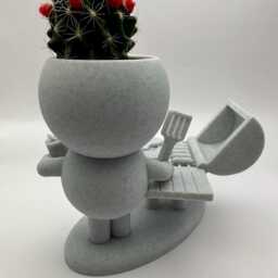 "Bbq Succulent Planter ""Wee Jimmy Let's Throw Another Shrimp On The Barbie" - thumbnail 3