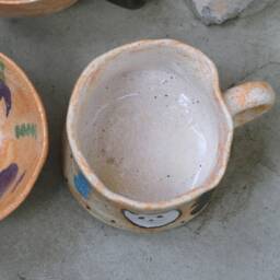 Handgemachte Gro??e Keramik Tasse Mit Katze Illustration in Beige - Kaffeetasse, Teetasse - thumbnail 2
