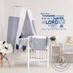 Psalm 934 Nautical Vinyl Wall Decal - Bible Verse Nursery Decor - thumbnail 2