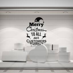 Merry Christmas To All Our Customers Window Sticker Xmas Shop Decoration Decal - thumbnail 3