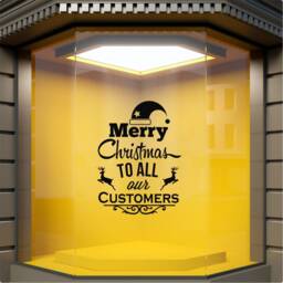 Merry Christmas To All Our Customers Window Sticker Xmas Shop Decoration Decal - thumbnail 2