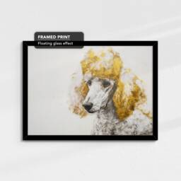 Poodle Gold Style Abstract Dog Oil Painting Framed Poster Print Or Canvas Wall Decor Art Bedroom Home Interior Gift For Pet Lover - thumbnail 2