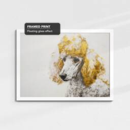 Poodle Gold Style Abstract Dog Oil Painting Framed Poster Print Or Canvas Wall Decor Art Bedroom Home Interior Gift For Pet Lover - thumbnail 3
