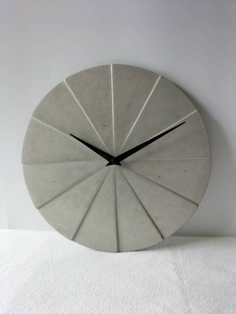 Cement Grey Wall Clock Modern Art Deco, Silent Clock - image 1