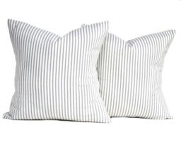 Two High Quality Magnolia Pillow Covers, Slate Grey Pillow, Cushion, Decorative Throw Charcoal Pillow