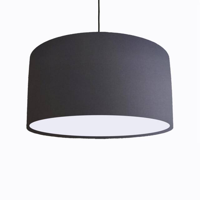 Dark Grey Lampshade in Cotton With White Lining - image 1
