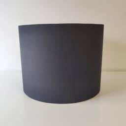 Dark Grey Lampshade in Cotton With White Lining - thumbnail 2