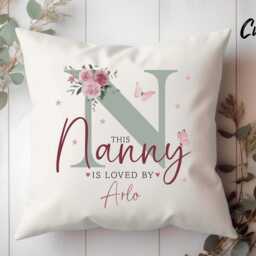 Personalised Nanny Cushion - Birthday Gift New Christmas From Grandchildren Best Nan - thumbnail 2