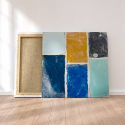 Grungy Blue Abstract Painting, Canvas Wall Art, Modern Art, Square Art - Mdrn Home - thumbnail 3