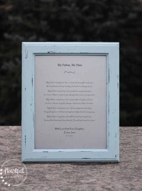 Personalized Poem For Dad - Distressed Picture Frame, Father's Day Gift - image 1