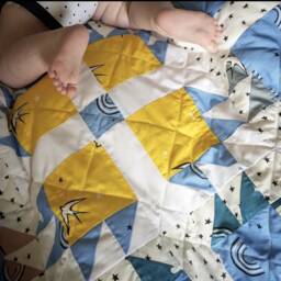 Bear Paw Memory Quilt Blanket Made From A Loved One's Clothing - thumbnail 4