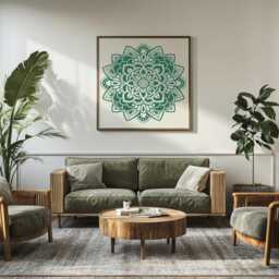 Yoga Wall Art - Mandala Vinyl Decal For Meditation & Relaxation Spaces - thumbnail 2