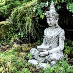 Large Stone Cast Sitting Meditating Oriental Thai Buddha Statue, UK Made, Dgs - thumbnail 1