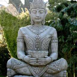 Large Stone Cast Sitting Meditating Oriental Thai Buddha Statue, UK Made, Dgs - thumbnail 3
