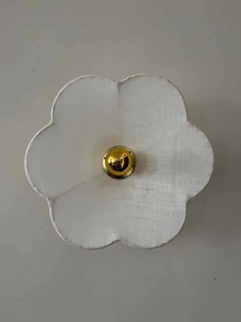 Sweetie White Linen Wall Light, Fixed, Made in France - image 1