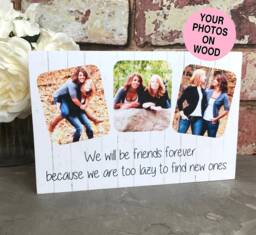 Friend Photograph, Personalized Gift, Gift For Friend, For Friends, Photo Block, Wood Frame, Pine