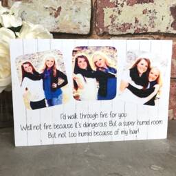 Friend Photograph, Personalized Gift, Gift For Friend, For Friends, Photo Block, Wood Frame, Pine - thumbnail 2