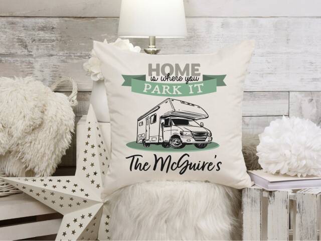Motorhome Gift - Personalised Cushion Van Life Accessories Custom Camper Sign Grandad - image 1