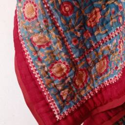 Shop Gulaal Indian Jaipuri Block Print Quilt Printed Reversible Razai Cotton Handmade Floral Quilt, Razai, Bedspread Comforter - thumbnail 2
