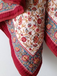 Shop Gulaal Indian Jaipuri Block Print Quilt Printed Reversible Razai Cotton Handmade Floral Quilt, Razai, Bedspread Comforter - thumbnail 1