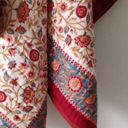 Shop Gulaal Indian Jaipuri Block Print Quilt Printed Reversible Razai Cotton Handmade Floral Quilt, Razai, Bedspread Comforter - thumbnail 4