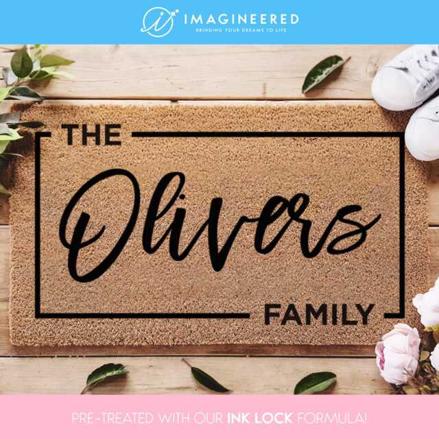 Personalized Rug - Custom Welcome Door Mat Housewarming Gift Family Name Doormat Closing Porch Decor - image 1
