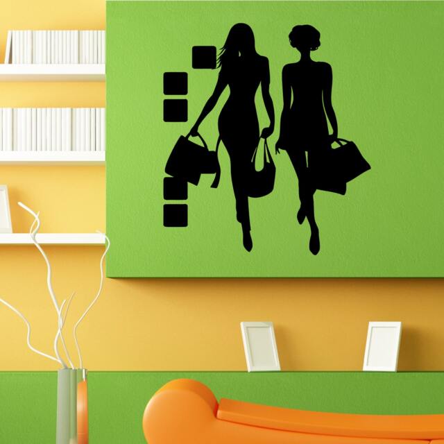 Fashion Shopping Woman Girl Wall Sticker Vinyl Mural Decal Home House Apartment Art Decor Free Shipping L091 - image 1