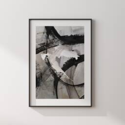 Croatia Map - Black & Grey Abstract Painting Of Wall Art Print Traval Poster - thumbnail 3