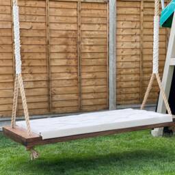 Extra Large Walnut Swing Bench Handmade Wooden Garden - thumbnail 2