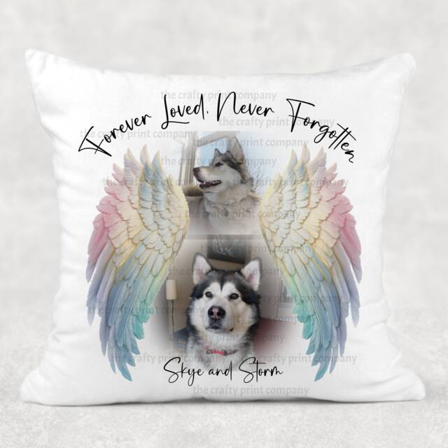 Forever Loved, Never Forgotten Photo Cushion Cover Pillow Case Custom Gift - Pet Memorial Gift - image 1