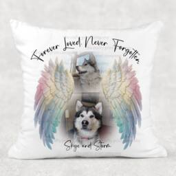 Forever Loved, Never Forgotten Photo Cushion Cover Pillow Case Custom Gift - Pet Memorial Gift - thumbnail 1