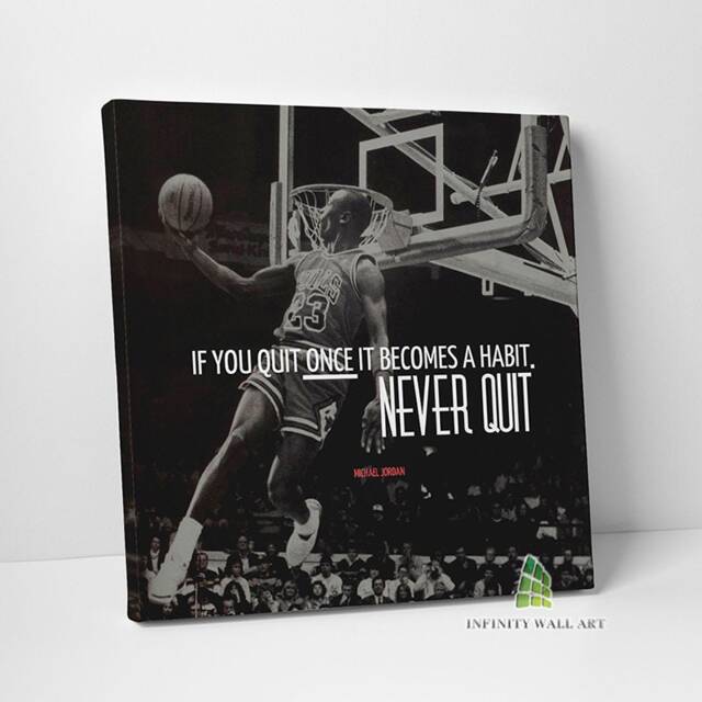 Michael Jordan Inspirational Quote Canvas Art Wall Print Picture Sports Basketball Framed Home Decor -E251 - image 1