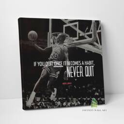 Michael Jordan Inspirational Quote Canvas Art Wall Print Picture Sports Basketball Framed Home Decor -E251 - thumbnail 1