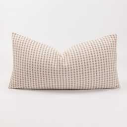 Earthy Brown & Beige Cotton Linen Pillow Cover, Kapok Insert