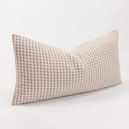 Earthy Brown & Beige Cotton Linen Pillow Cover, Kapok Insert - thumbnail 3