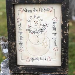 When The Flakes Primitive Stitchery Framed Print - thumbnail 2