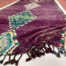 Vintage Beni Ourain Rug Moroccan Handmade Wool Carpet - 5x11Ft - thumbnail 3