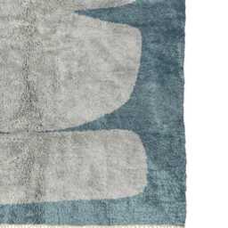 Modern Abstract Rug - Plush Dusty Blue & Light Gray Shaggy Area Carpet - thumbnail 2