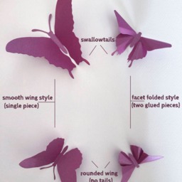 Pink Butterfly Wall Decals, Paper Butterflies Nursery Decor - thumbnail 3